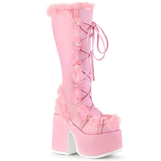 Demonia Cult Essential | "Camel-311" Boots - Pastel Pink Vegan Leather