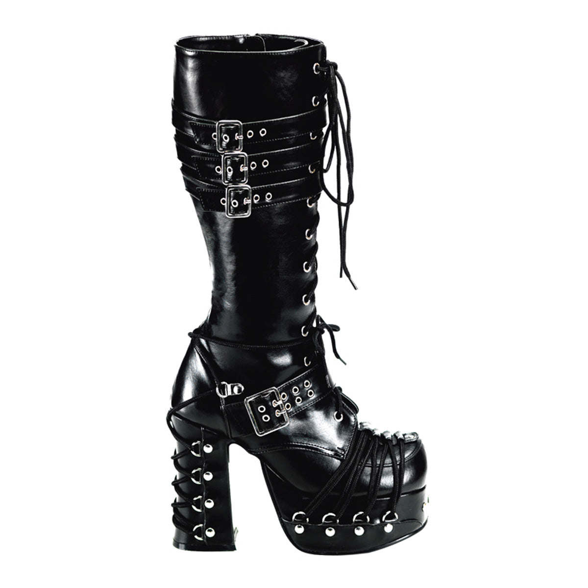 Demonia Cult Latest | "Charade-206" Boots - Black Vegan Leather