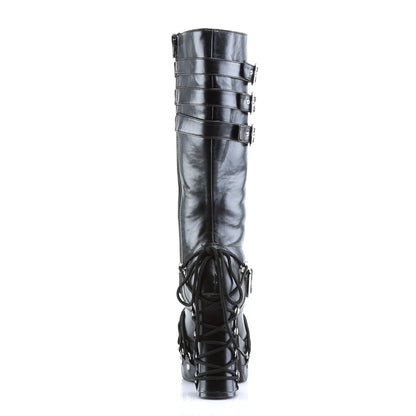 Demonia Cult Latest | "Charade-206" Boots - Black Vegan Leather