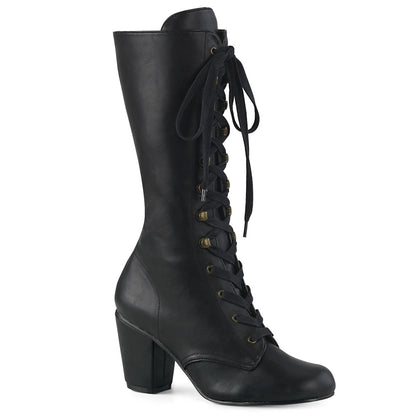 Demonia Cult Exclusive | "Vivika-205" Boots - Black Vegan Leather
