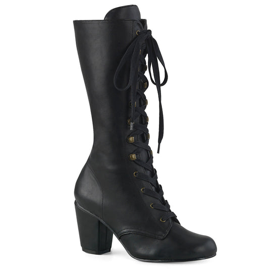 Demonia Cult Exclusive | "Vivika-205" Boots - Black Vegan Leather
