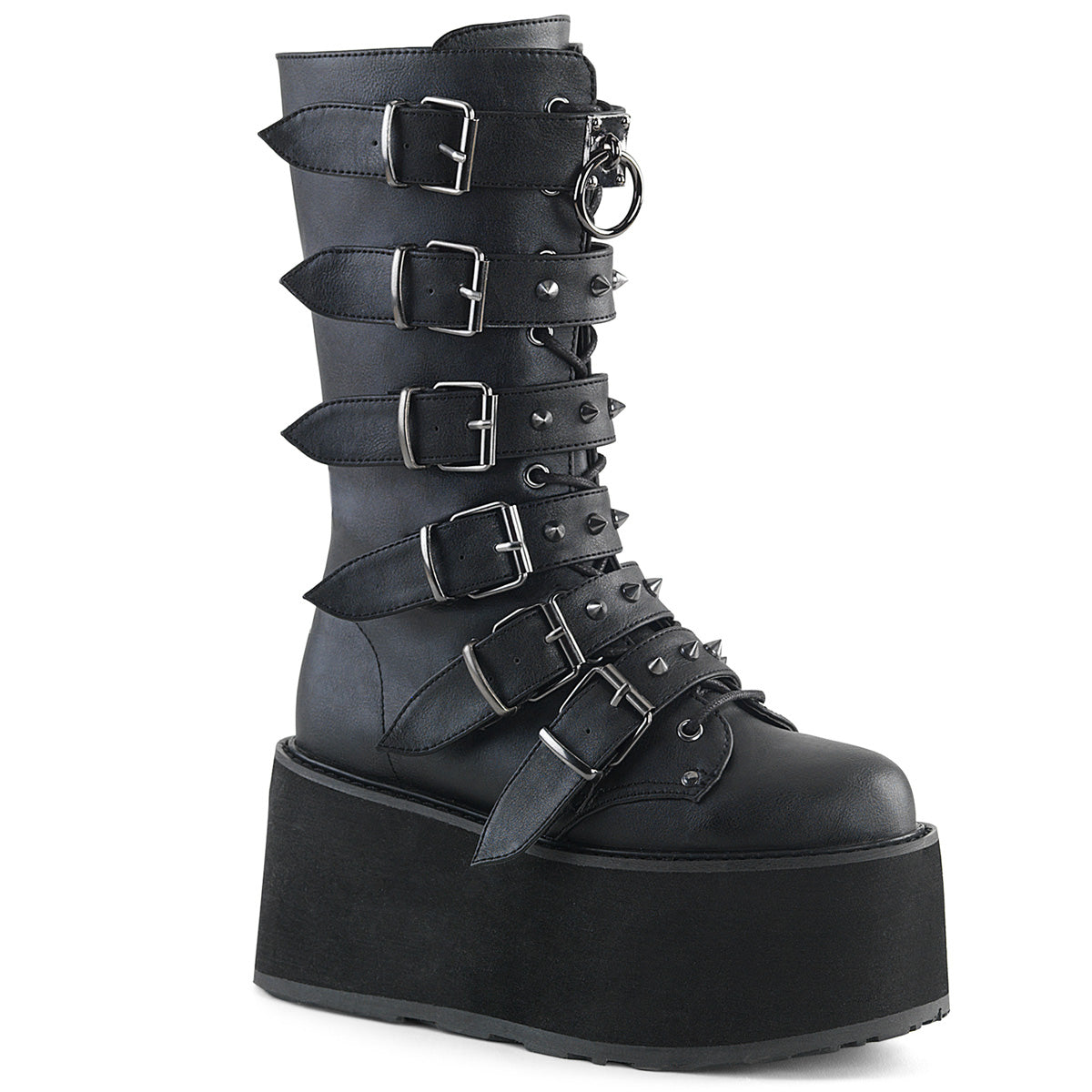 Demonia Cult Signature | "Damned-225" Boots - Black Vegan Leather