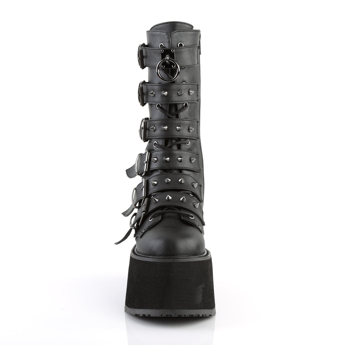 Demonia Cult Signature | "Damned-225" Boots - Black Vegan Leather