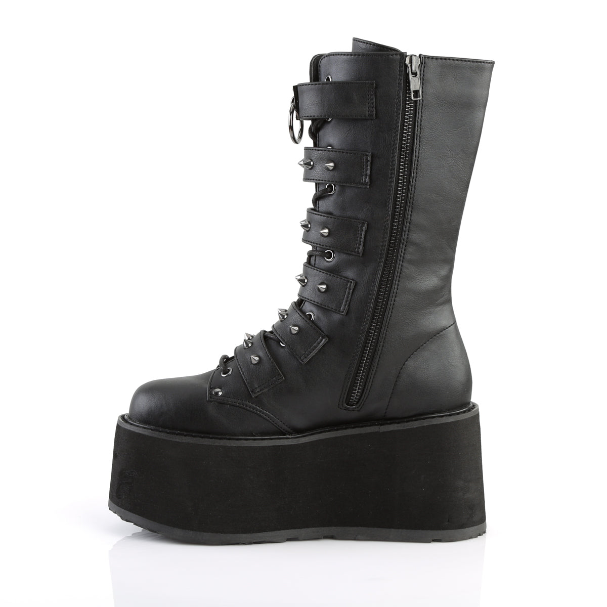 Demonia Cult Signature | "Damned-225" Boots - Black Vegan Leather
