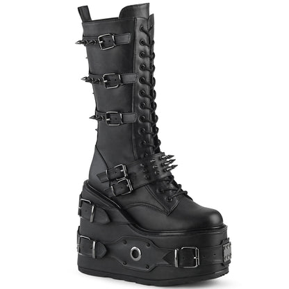 Demonia Cult Classic | "Swing-327" Boots - Black Vegan Leather