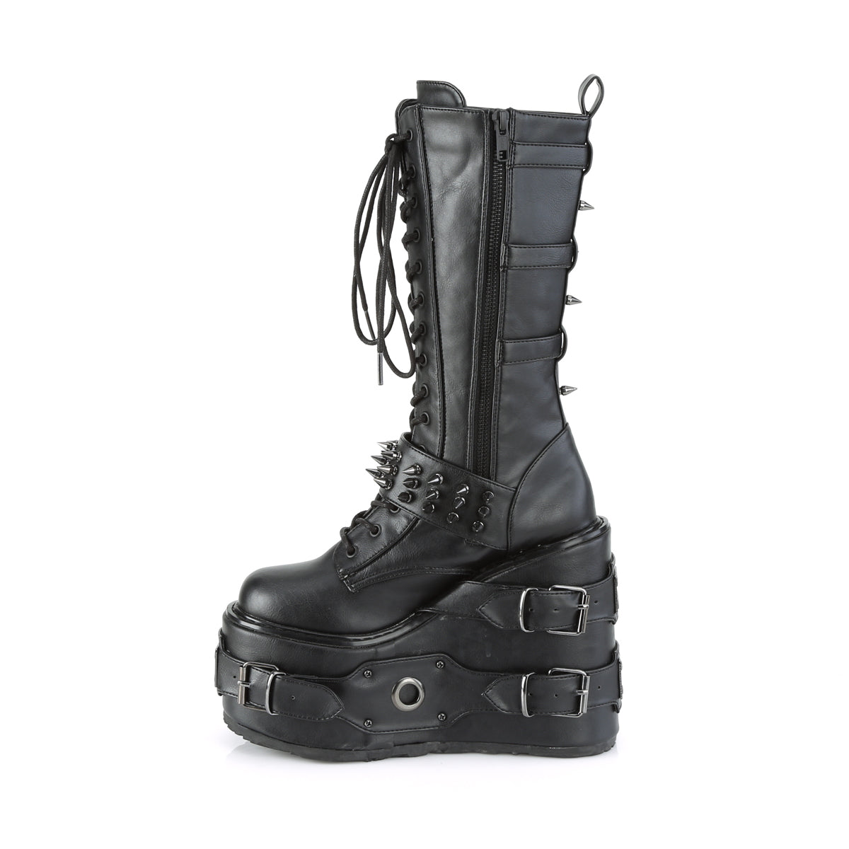 Demonia Cult Classic | "Swing-327" Boots - Black Vegan Leather