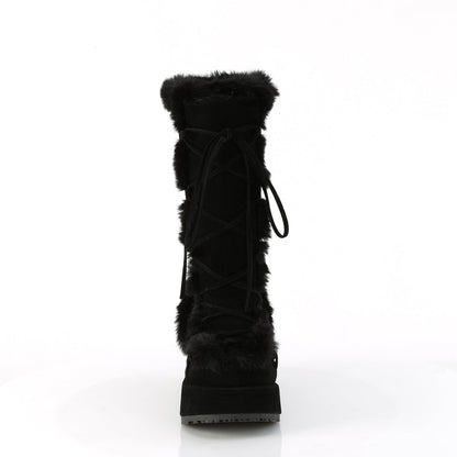 Demonia Cult Essential | "Cubby-311" Boots - Black Vegan Suede