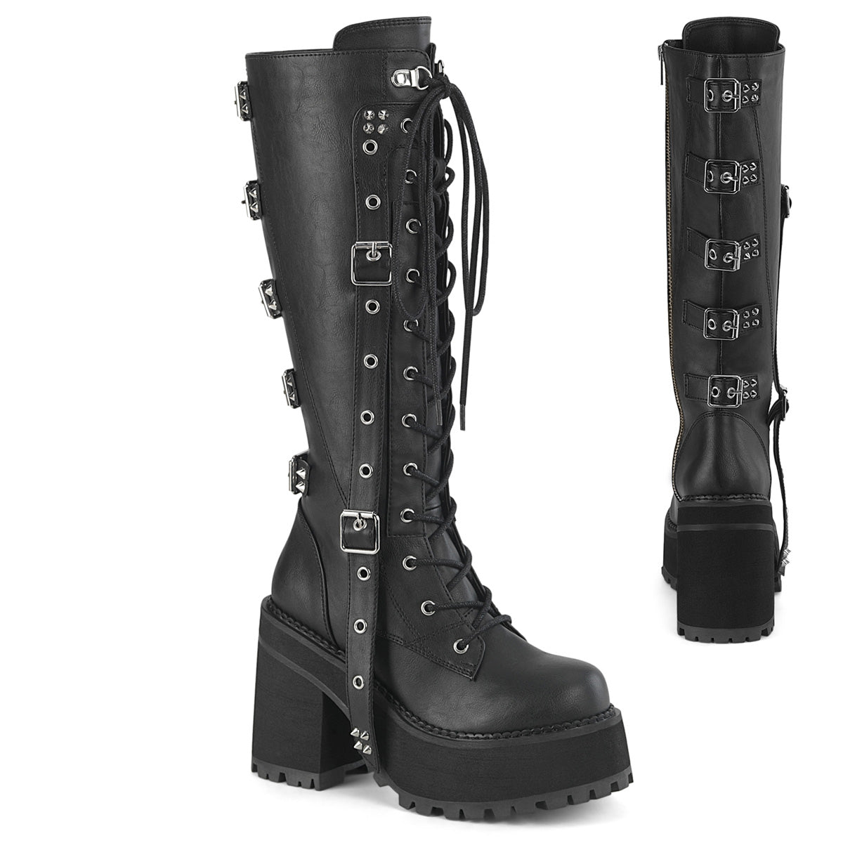 Demonia Cult Great Value | "Assault-218" Boots - Black Vegan Leather