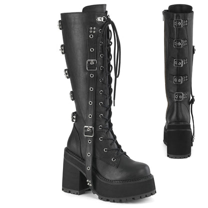 Demonia Cult Great Value | "Assault-218" Boots - Black Vegan Leather