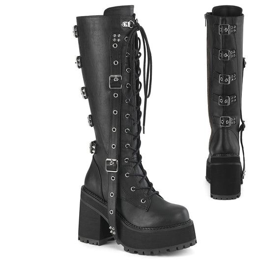 Demonia Cult Great Value | "Assault-218" Boots - Black Vegan Leather