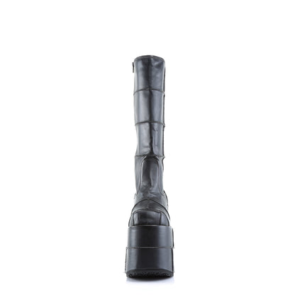Demonia Cult Latest | "Stack-301" Boots - Black Vegan Leather