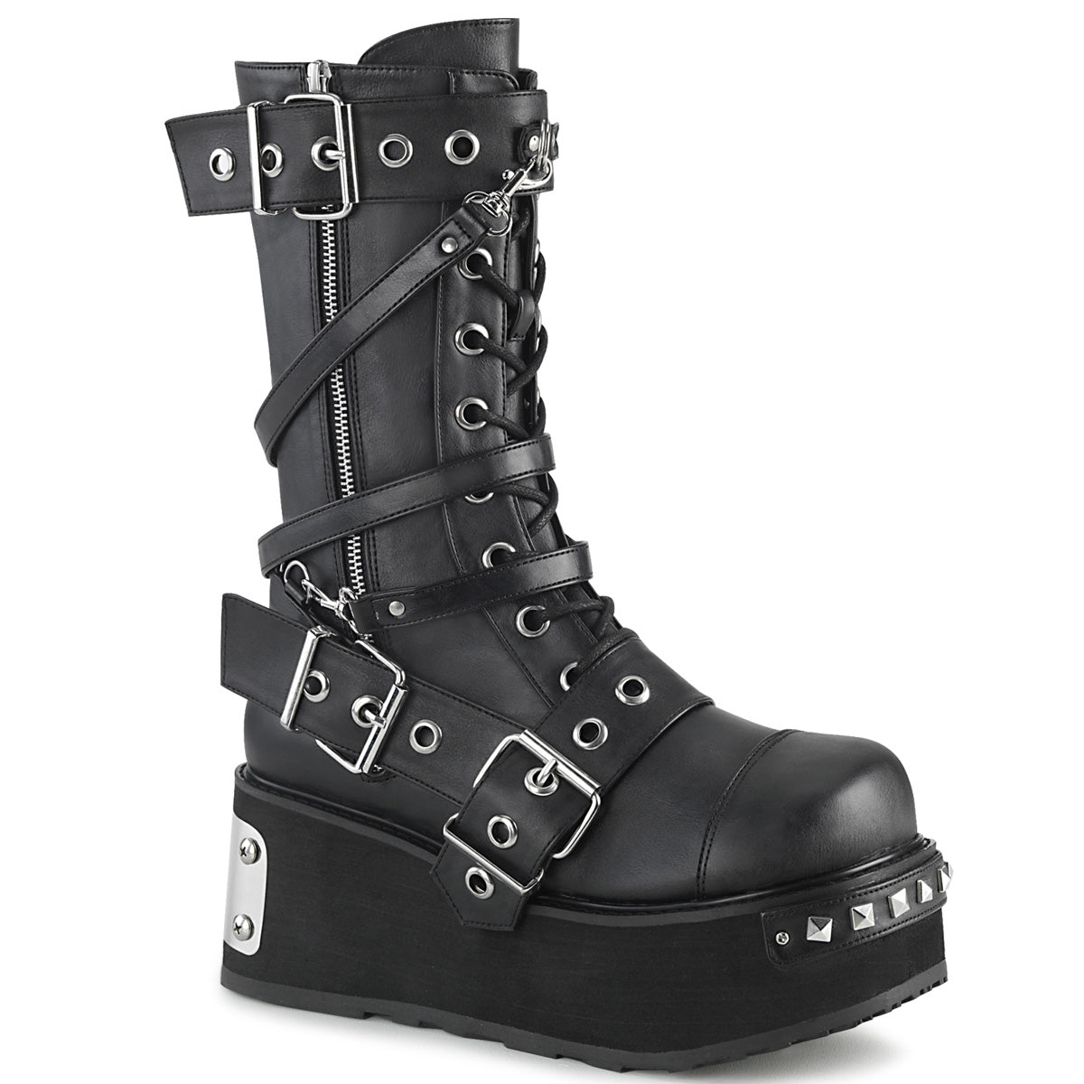 Demonia Cult Quality | "Trashville-250" Boots - Black Vegan Leather