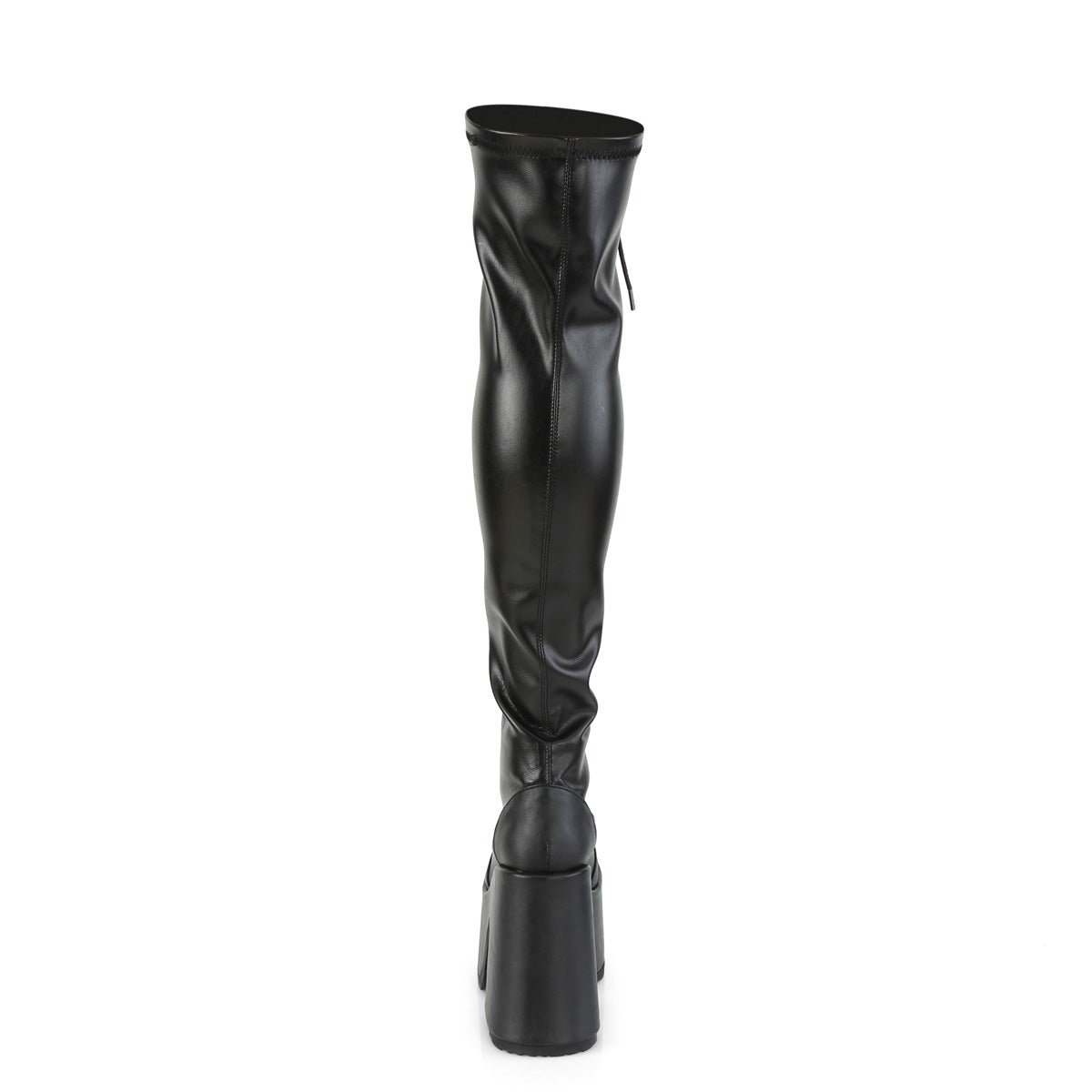 Demonia Cult Signature | "Camel-300" Boots - Black Stretch Vegan Leather