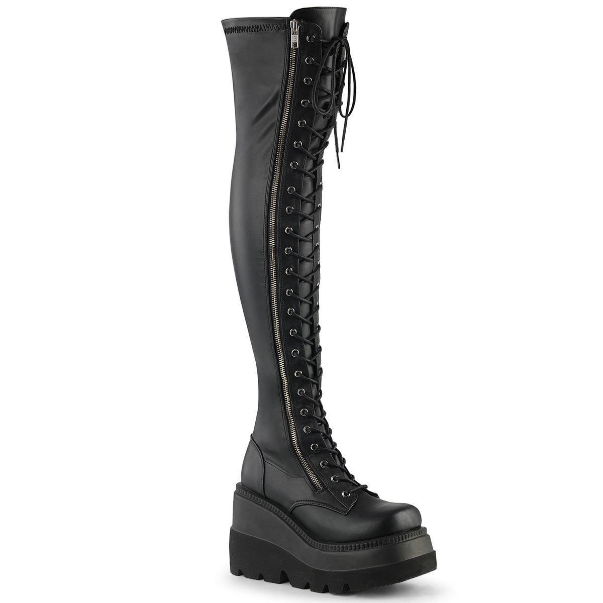 Demonia Cult Essential | "Shaker-374" Boots - Black Str. Vegan Leather