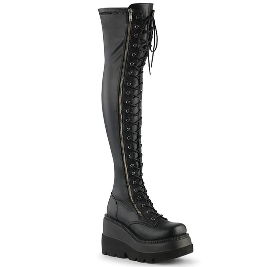 Demonia Cult Essential | "Shaker-374" Boots - Black Str. Vegan Leather
