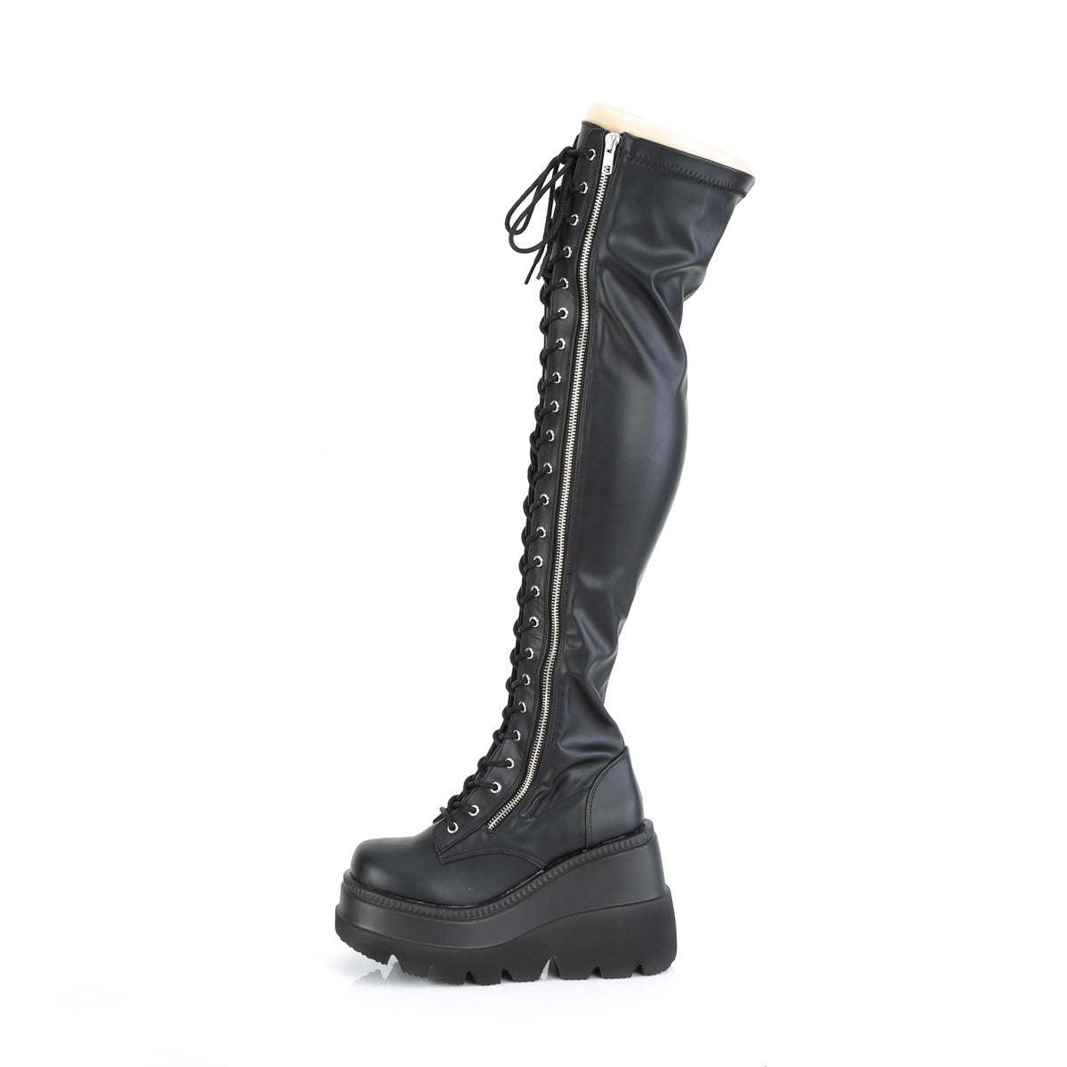 Demonia Cult Essential | "Shaker-374" Boots - Black Str. Vegan Leather