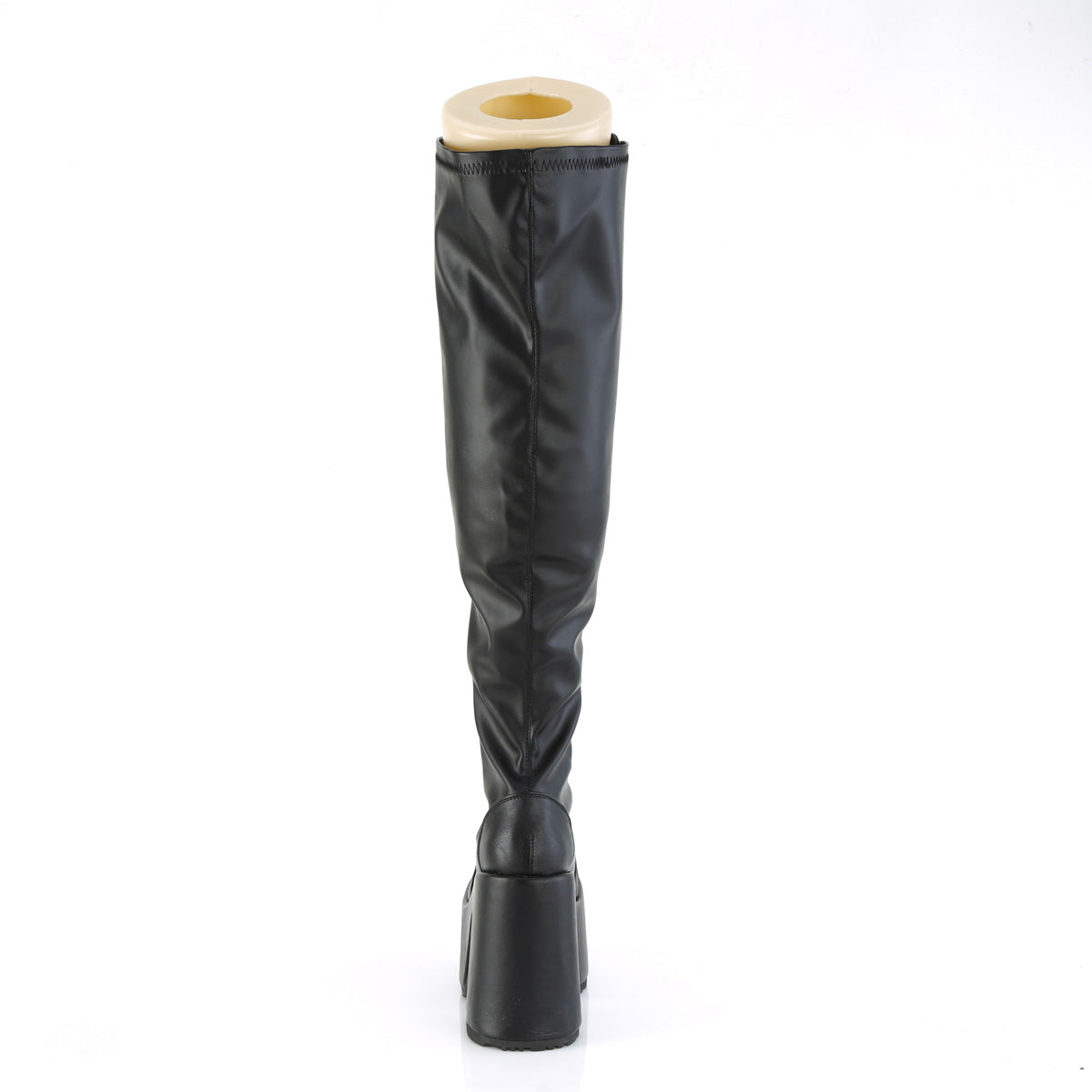 Demonia Cult Everyday | "Camel-300WC" Boots - Black Stretch Vegan Leather