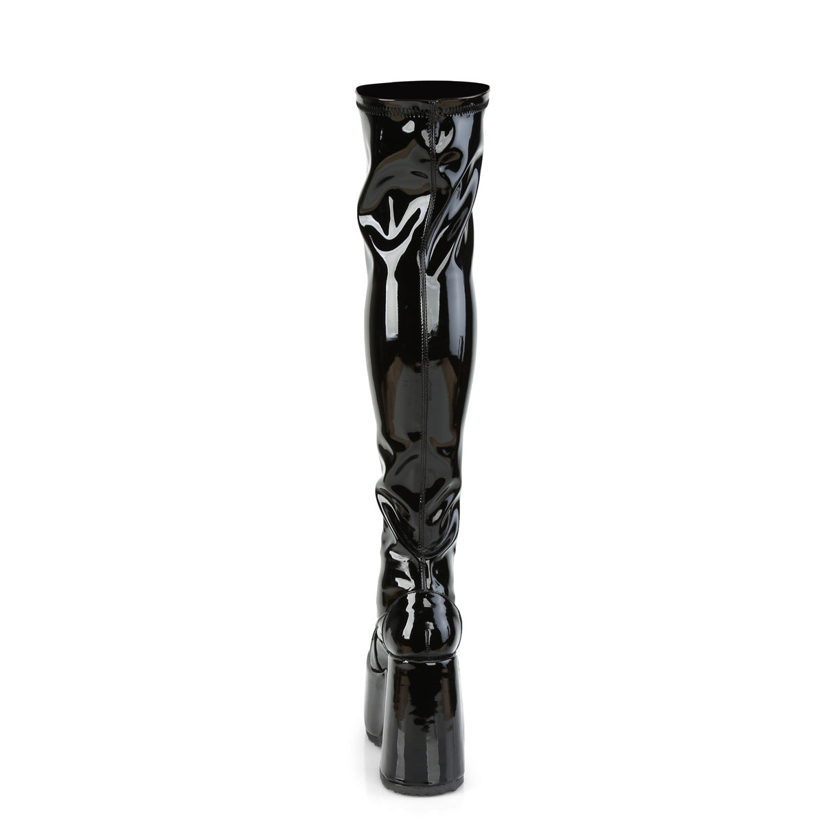 Demonia Cult Value | "Camel-300" Boots - Black Stretch Patent