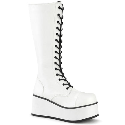 Demonia Cult Great Value | "Trashville-502" Boots - White Vegan Leather