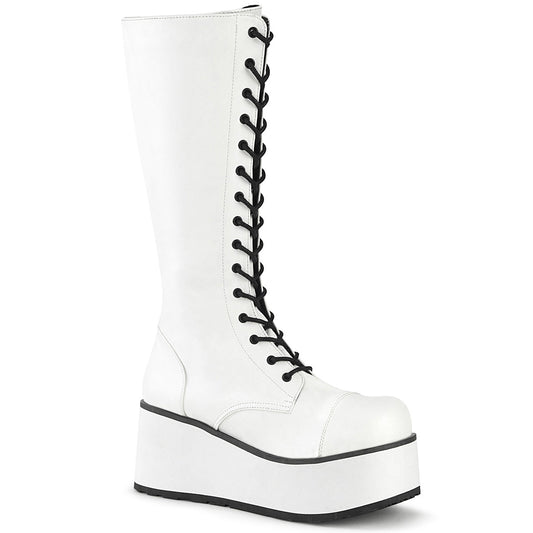 Demonia Cult Great Value | "Trashville-502" Boots - White Vegan Leather