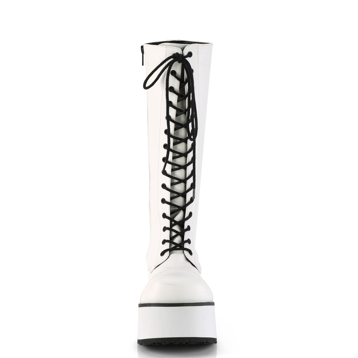 Demonia Cult Great Value | "Trashville-502" Boots - White Vegan Leather