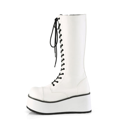 Demonia Cult Great Value | "Trashville-502" Boots - White Vegan Leather