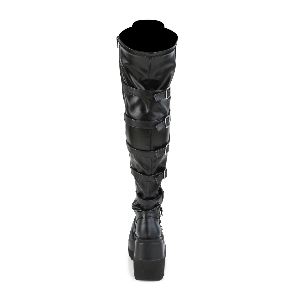 Demonia Cult Latest | "Shaker-350" Boots - Black Vegan Leather-Stretch