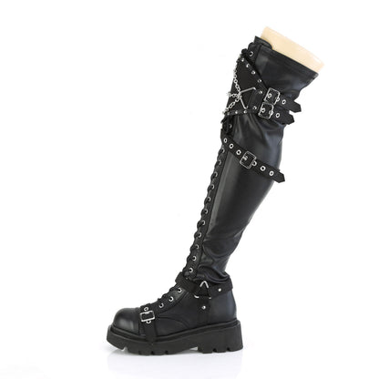 Demonia Cult Quality | "Renegade-320" Boots - Black Stretch Vegan Leather