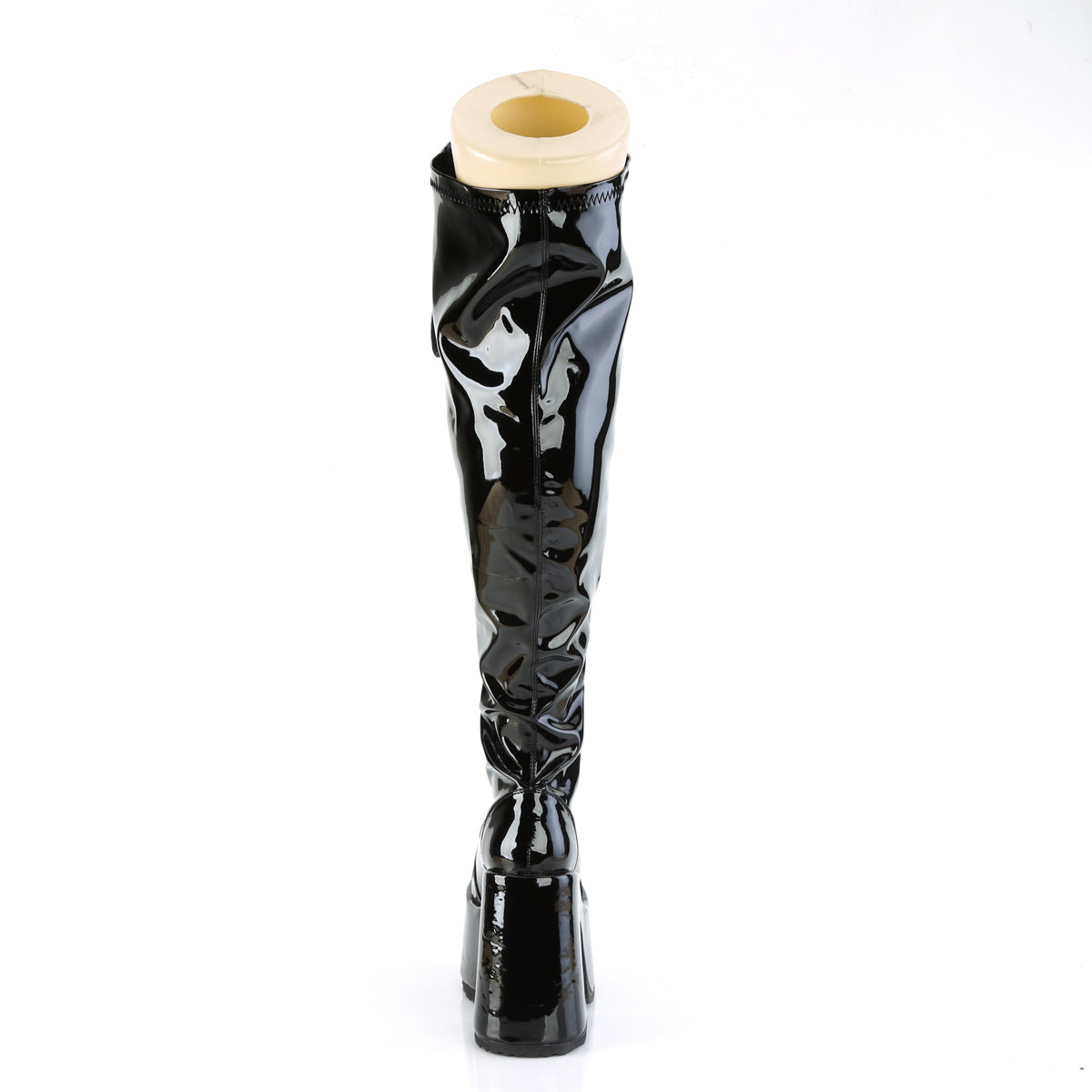 Demonia Cult Exclusive | "Camel-300WC" Boots - Black Stretch Patent