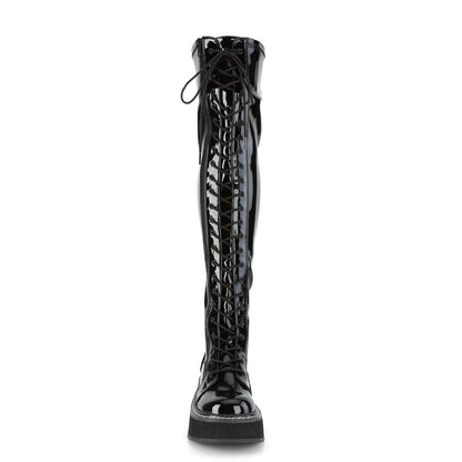 Demonia Cult Signature | "Emily-375" Boots - Black Patent