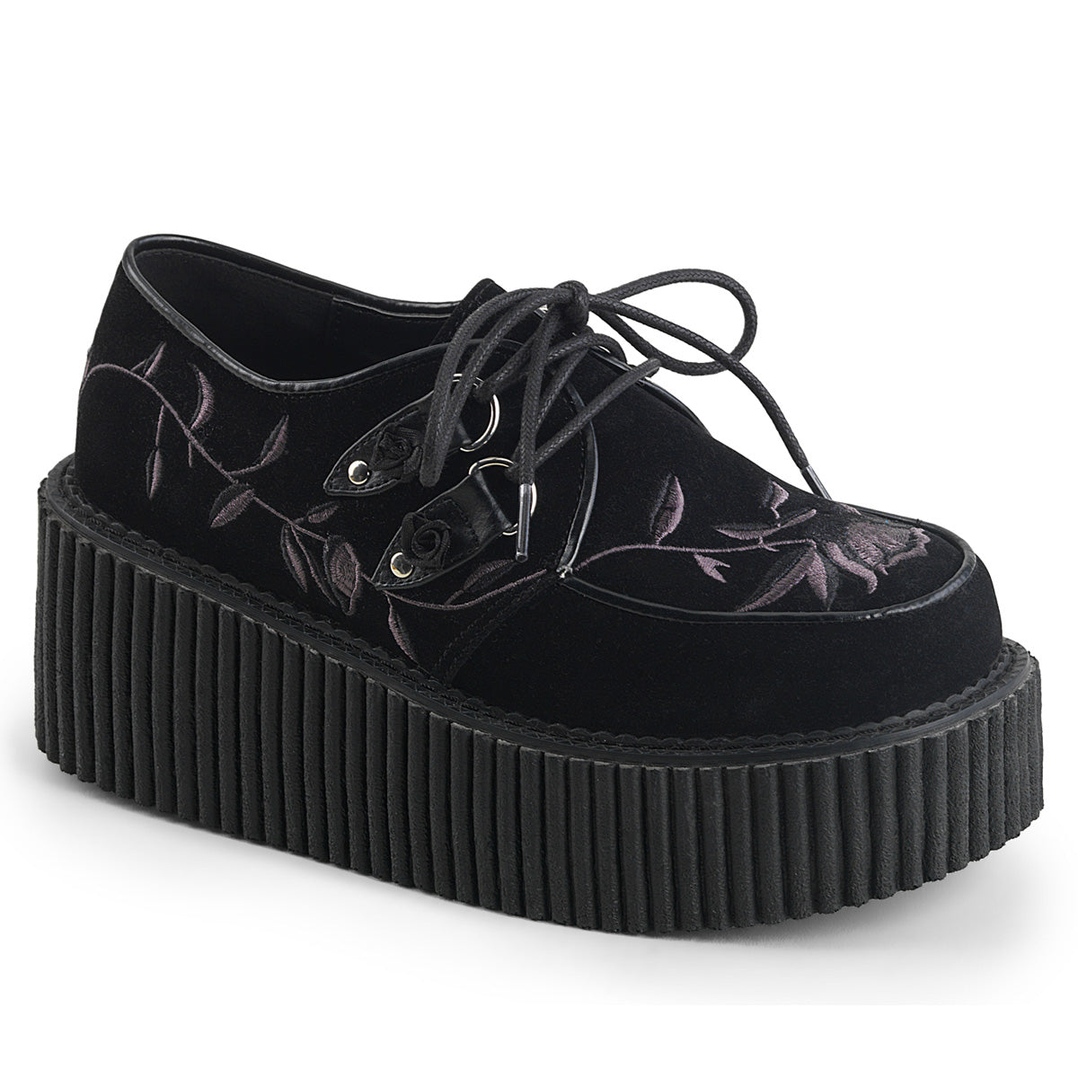 Demonia Cult Great Value | "Creeper-219" Creepers - Black Velvet