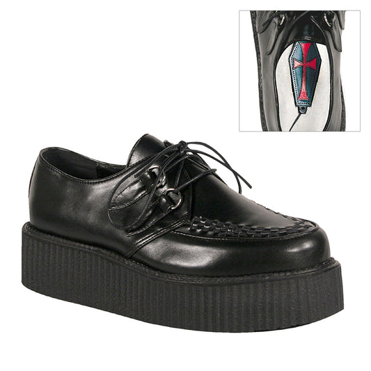 Demonia Cult Quality | "V-CREEPER-502" Creepers - Black Vegan Leather