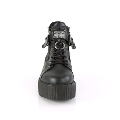 Demonia Cult Classic | "V-CREEPER-566" Creepers - Black Vegan Leather