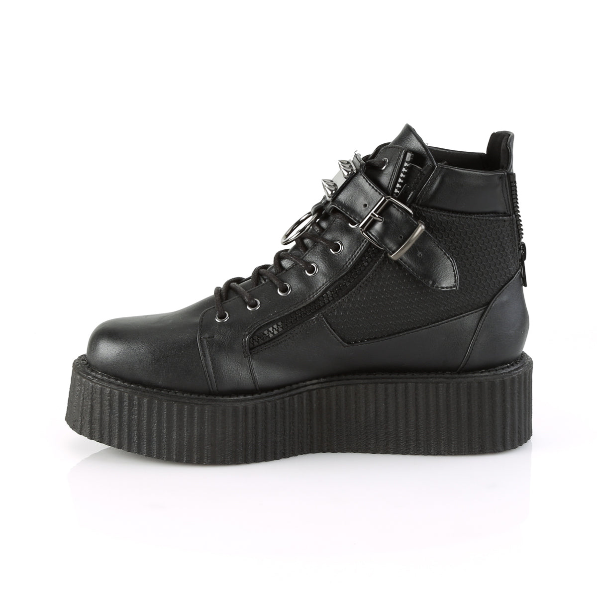 Demonia Cult Classic | "V-CREEPER-566" Creepers - Black Vegan Leather
