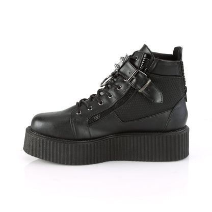 Demonia Cult Classic | "V-CREEPER-566" Creepers - Black Vegan Leather