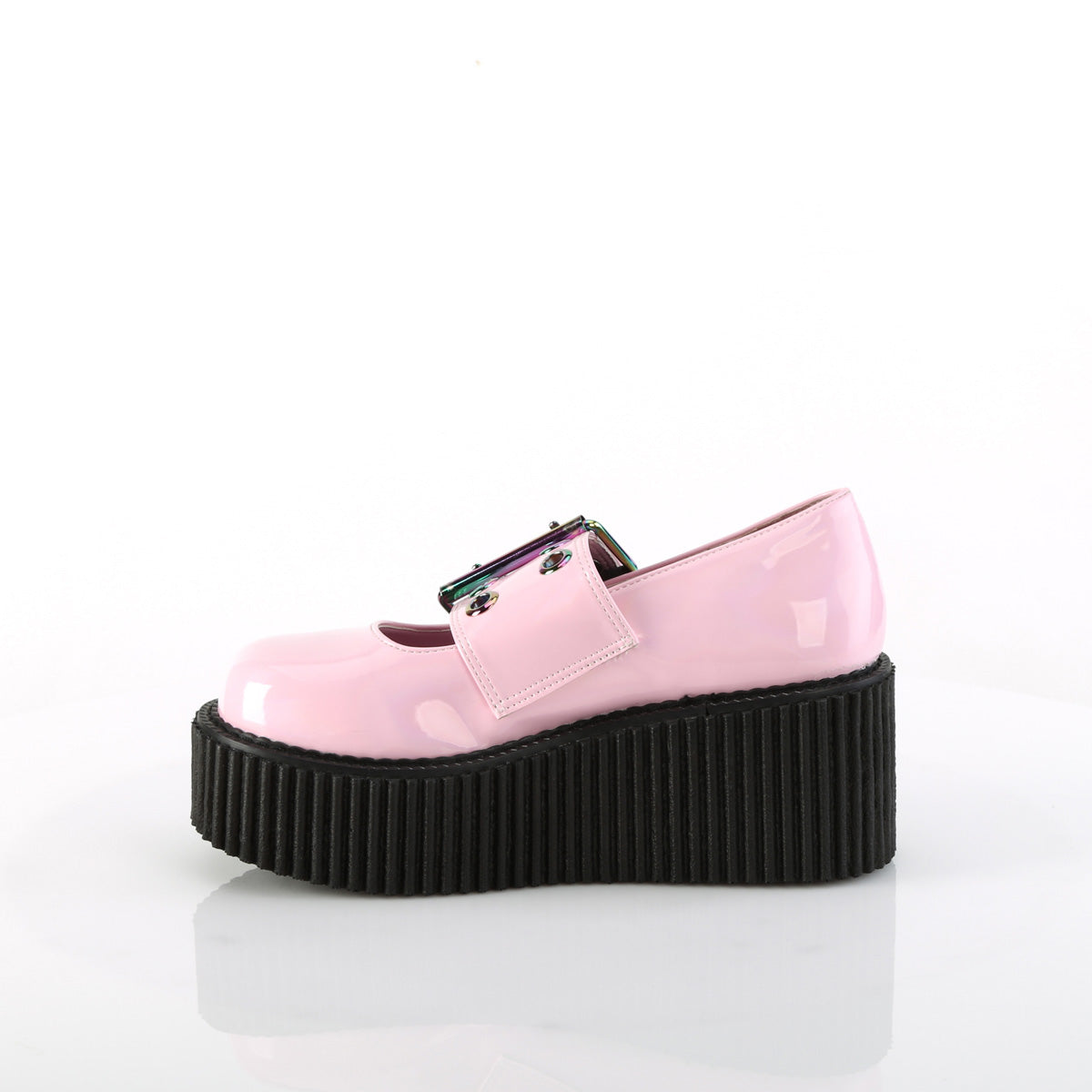 Demonia Cult Value | "Creeper-230" Creepers - Baby Pink Holo Patent