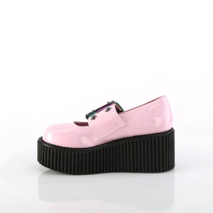 Demonia Cult Value | "Creeper-230" Creepers - Baby Pink Holo Patent