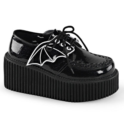 Demonia Cult Great Value | "Creeper-205" Creepers - Black Glitter Vinyl