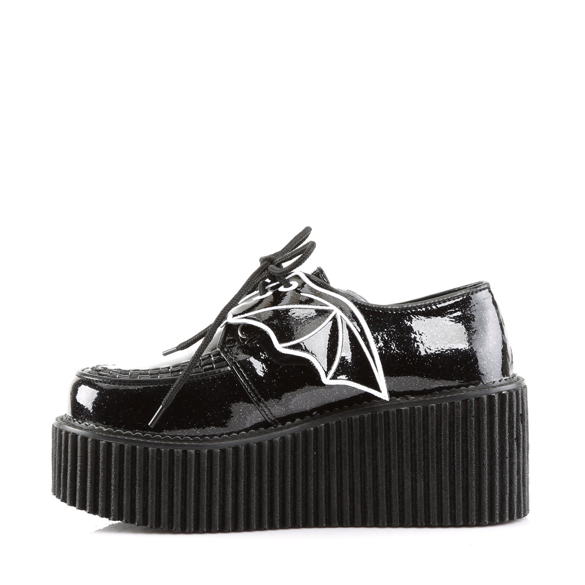 Demonia Cult Great Value | "Creeper-205" Creepers - Black Glitter Vinyl
