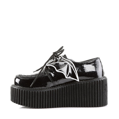 Demonia Cult Great Value | "Creeper-205" Creepers - Black Glitter Vinyl