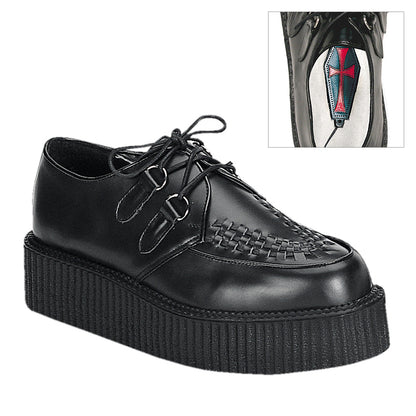 Demonia Cult Exclusive | "Creeper-402" Creepers - Black Leather