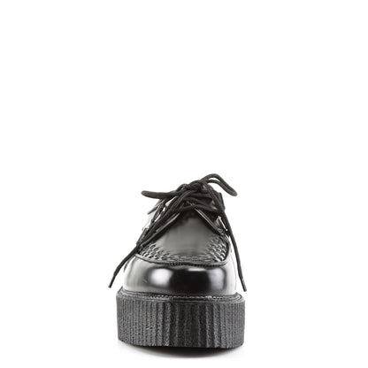 Demonia Cult Exclusive | "Creeper-402" Creepers - Black Leather