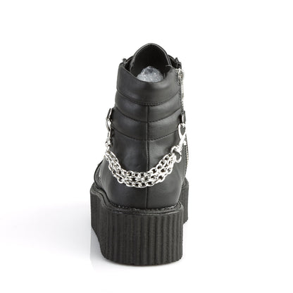 Demonia Cult Signature | "V-CREEPER-565" Creepers - Black Vegan Leather