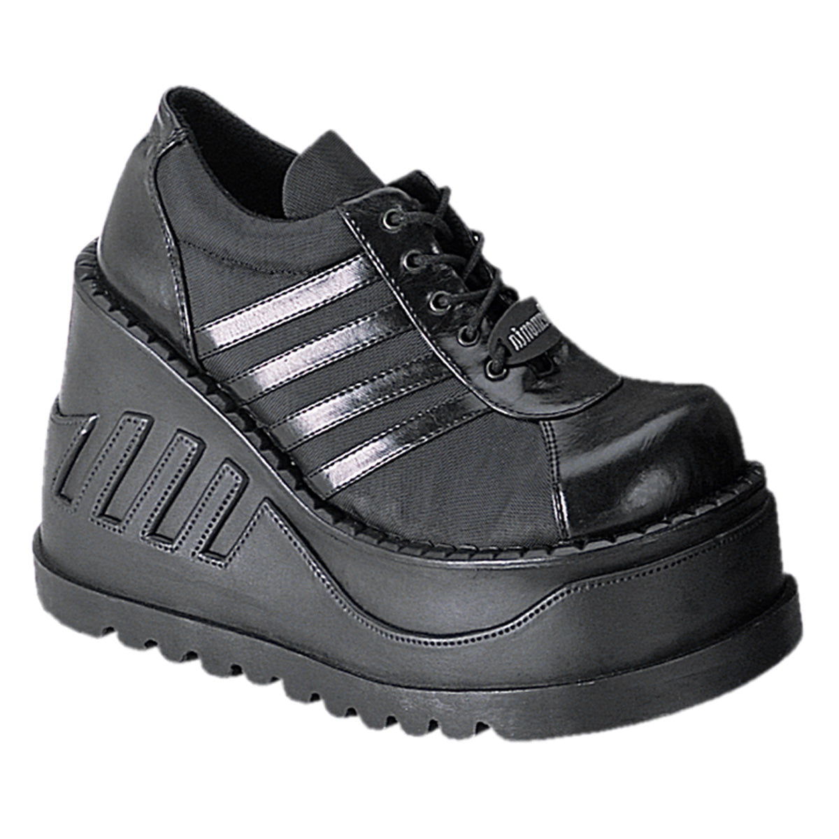 Demonia Cult Classic | "Stomp-08" Shoes - Black Vegan Leather