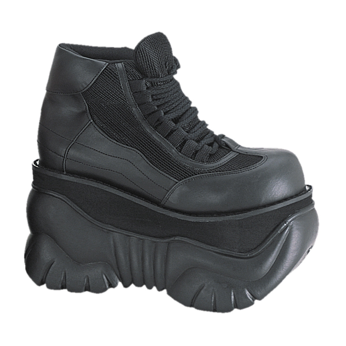 Demonia Cult Essential | "Boxer-01" Platforms - Black Vegan Leather