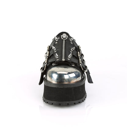 Demonia Cult Everyday | "Gravedigger-03" Platforms - Black Vegan Leather