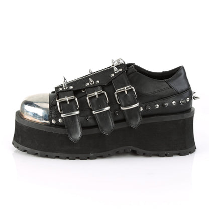 Demonia Cult Everyday | "Gravedigger-03" Platforms - Black Vegan Leather