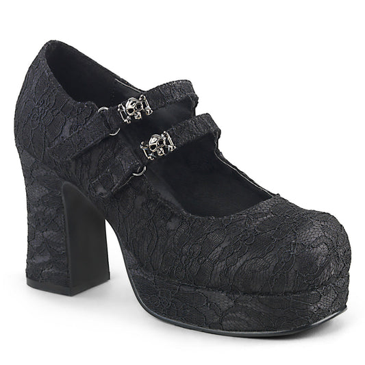 Demonia Cult Great Value | "Gothika-09" Platforms - Black Satin-Lace