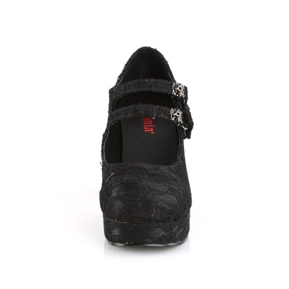 Demonia Cult Great Value | "Gothika-09" Platforms - Black Satin-Lace