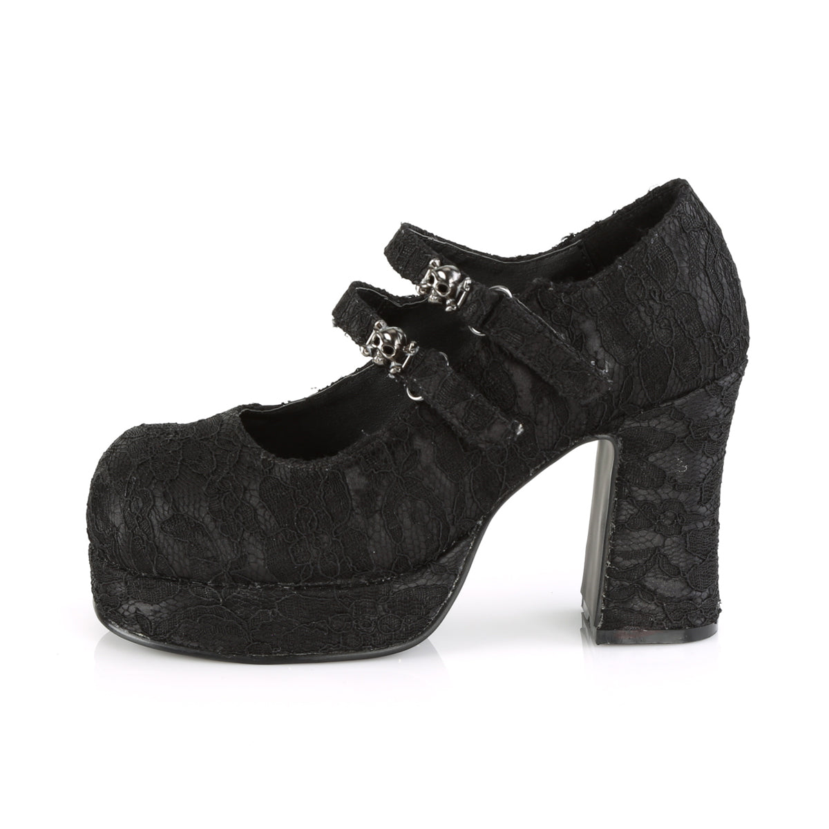 Demonia Cult Great Value | "Gothika-09" Platforms - Black Satin-Lace